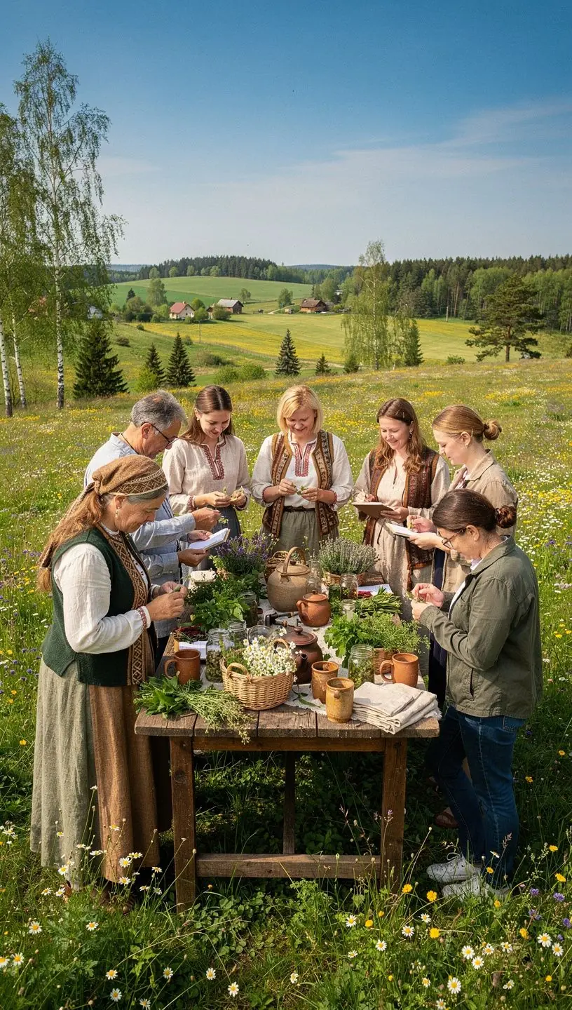 Tradicinė arbatos gamybos procesas, rodomas šiltame ir jaukiame virtuvės interjere.