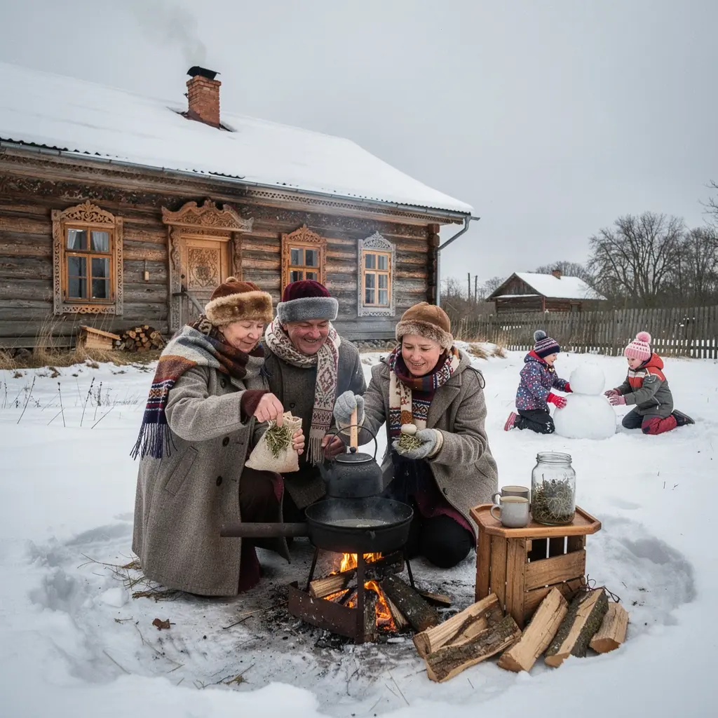 Vietinės žolelės, surinktos iš Lietuvos miškų, išdėstytos ant natūralaus audinio.